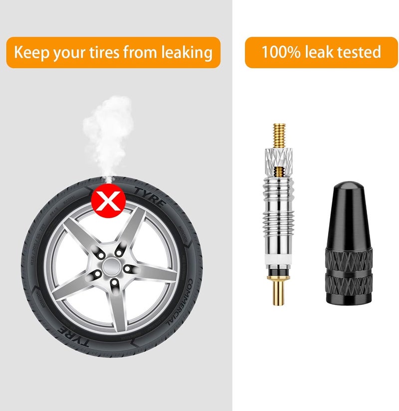 Petutu Presta Valve Core Bike Kit - 21 Pieces, Stem Removal Tool, Brass Valve Cores and Stem Caps - Image 5